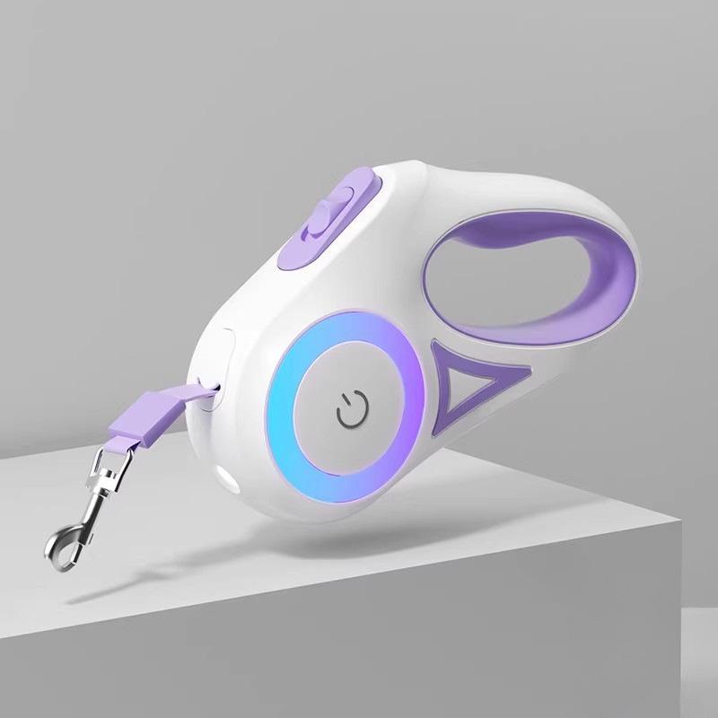 LED Retractable Dog Leash - Tangle-Free, Luminous Rope for Safe Walks.