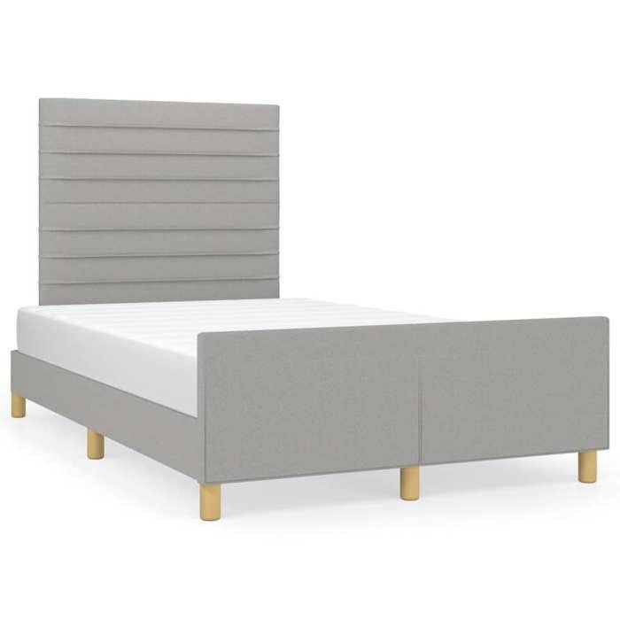 VidaXL Bed Frame with Headboard Light Grey 120x200 Cm Fabric 3125122
