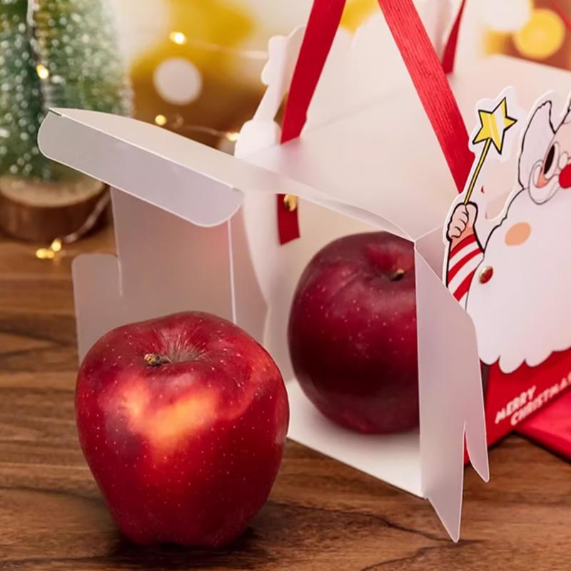 Christmas Eve Apple Candy Gift Bag Tote Gift Box Santa Claus Paper Bag Transparent Packaging Bag