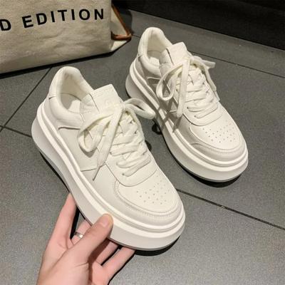 Fashion New Women Skateboard Shoes White Sneakers Platform Sneaker Women Leather Vulcanized Shoes for Women Spring Tenis Femme