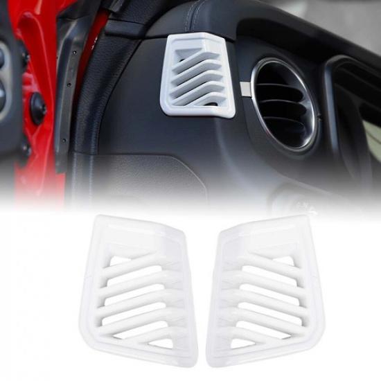 2X White Front Dashboard Side Air Vent Outlet Cover Trim For Wrangler JL JT 24+
