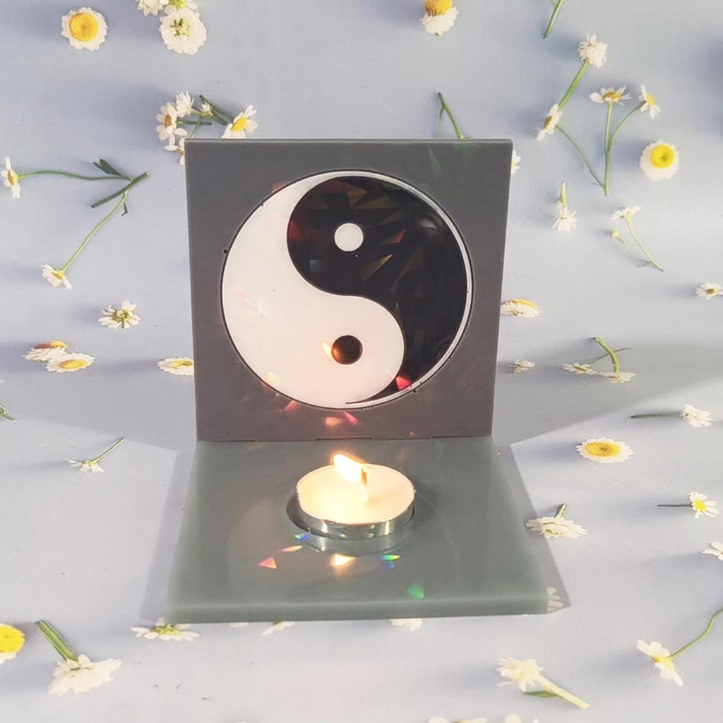 Holographic Resin Candle Holder Silicone Mold Tai Chi Elk Mold Suitable for Epoxy Candle Holder Family Table Decor