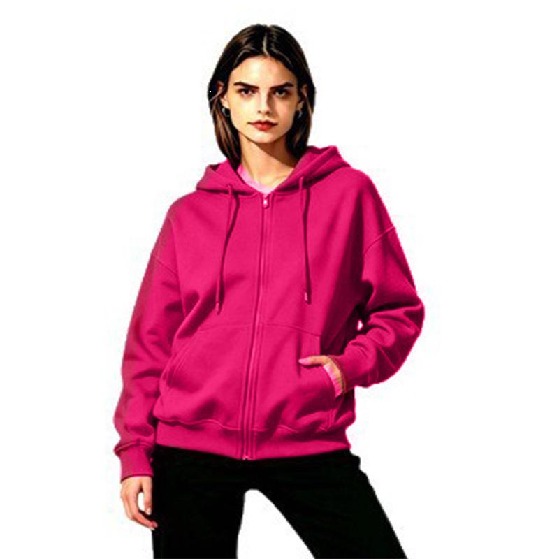 Colorful Loose Fit Zipper Hoodie Sweatshirt