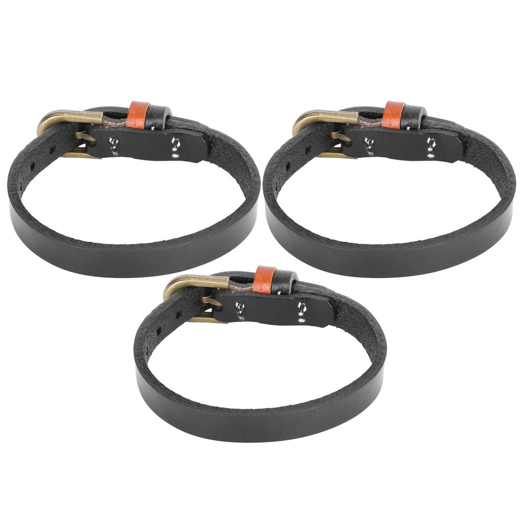 3 stk Ekte Lærarmbånd Punk Vintage Armbånd Hånddekorasjon for Studenter