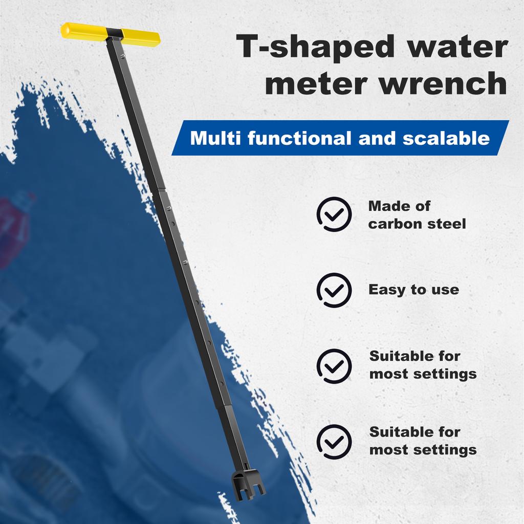 Chiave a T per Contatore dell'Acqua 16.9-37.2 pollici Chiave Multiuso Strumento di Chiusura Acqua Lunghezza Regolabile Chiave per Contatore dell'Acqua per Tubo dell'Acqua