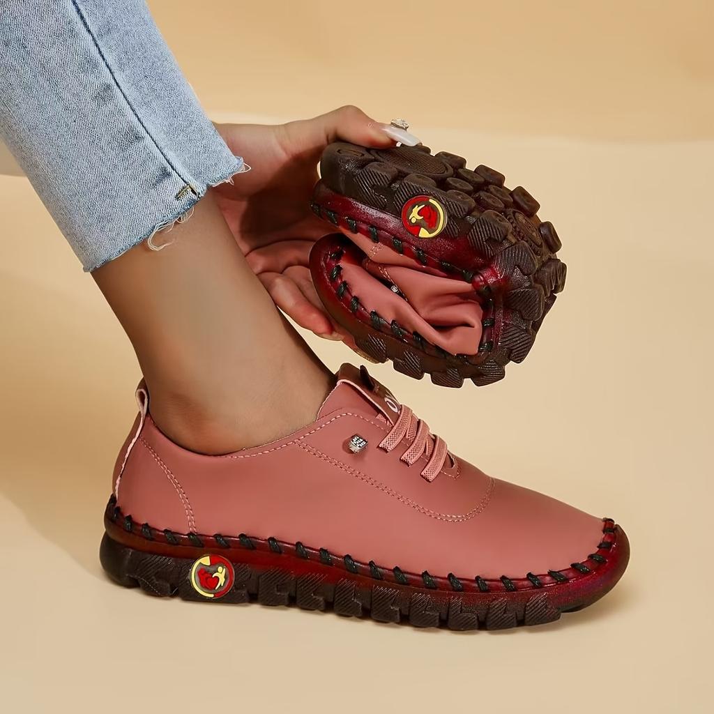 Women's Minimalist Low-Top Sneakers - Round Toe Comfortable Lace-Up Shoes, Soft & Cushioned Rubber Sole Casual & Dressy Outfits for Women
