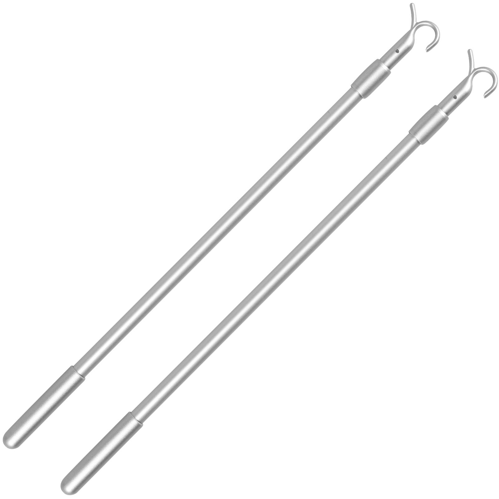 

2 шт. Телескопическая тяга 33-61 см Регулируемая длина Тяга для штор Легко тянуть Жалюзи Наклонная палочка Портативная палочка для жалюзи светло-серый