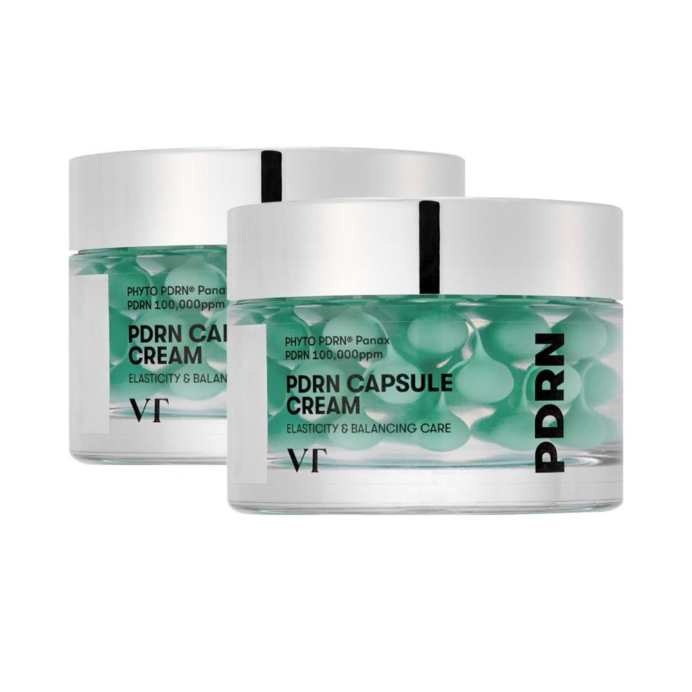 VT COSMETICS PDRN Capsule Cream 100 Brightening & Firming Moisturizer 50ml x2