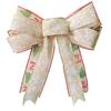 Double Layer Christmas Ribbon Accent Set of 2, Fabric Hanging Pieces for Tree Entry Wall Wreath and Gift Finish