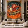 Dragon Phoenix (153) Theme Wall Tapestry Customized With Name Text Personalized Hanging Tapestry For Bedroom Living Room Decor
