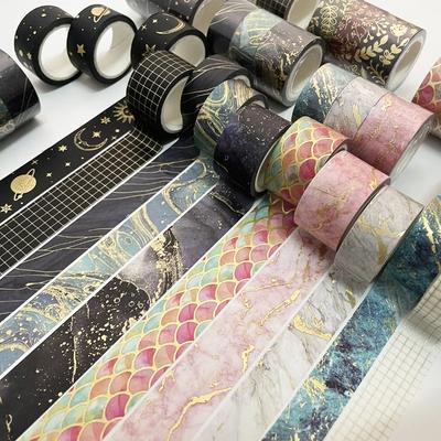3 Rolls Per Box Gold Foil with Floral Pattern DIY Diary Decoration Hand Account Collage Gift Decoration Handmade Decorative Tape