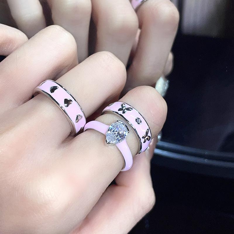 Index Finger Ring, Female Niche Design, Advanced Sense Of Love, Cold Wind Dripping Oil, Personalized Ring