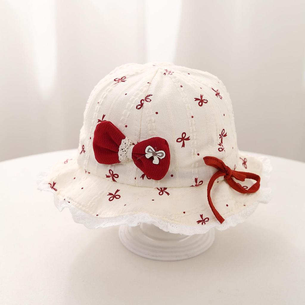 Wiosenna czapka przeciwsłoneczna dla dziecka z kokardką - Uroczy koreański styl