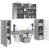 Bathroom Furniture Set 6 pcs Grey Sonoma Engineered Wood and Glass