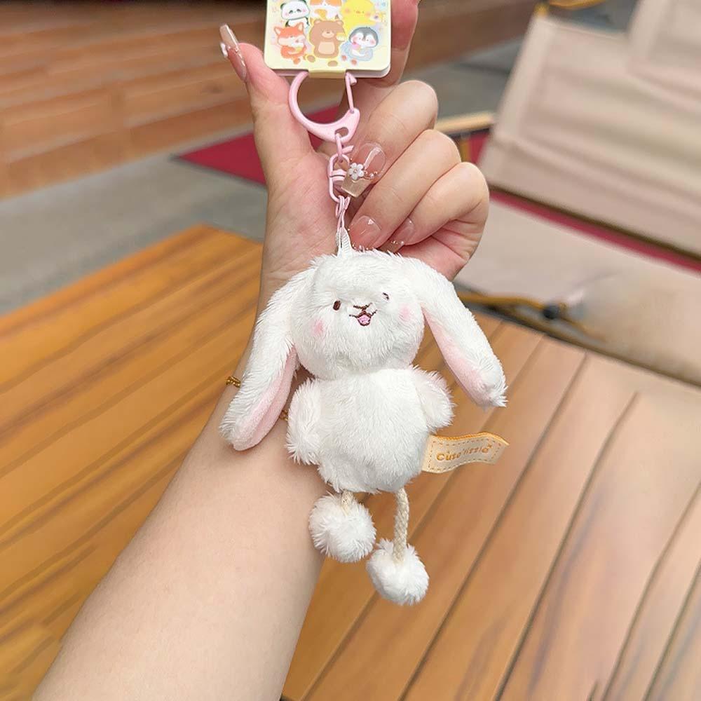 Ornament Bear Doll Key Ring Soft Cartoon Animal Keychain Kawaii Plush Dog Pendant  Girls
