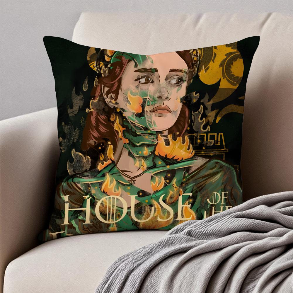 AAlicent Hightower Pillow Fantasy Drama Cushion Cover Pillowcase Antidustmite Invisible Zipper Short Plush Sofa Cushion