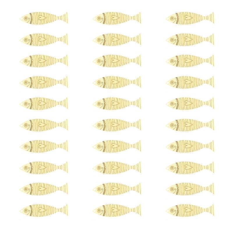 

30PCS Unpainted Wood Fish Models Creative Painting Projects Handmade Party Supplies Natural Texture Crafts