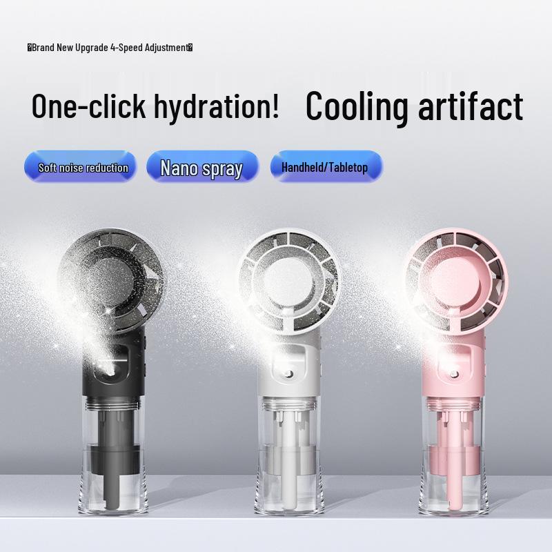 F1 Handheld Hydrating Mini Portable USB Rechargeable Eco-friendly Electric Fan for Students and Outdoor Use