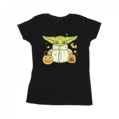 Womens/Ladies Trick Or Treat Grogu Cotton T-Shirt