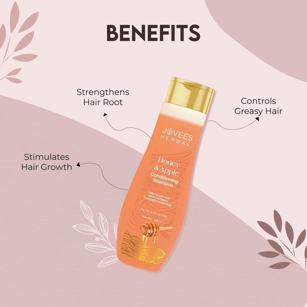 Jovees Herbal Honey & Apple Conditioning Shampoo 150ml For Dry Rough Hair Frizz Control Shine Boost