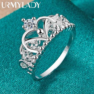 925 Sterling Silber Krone Zirkon 7 8 9 10 Ring für Frauen Hochzeit Charm Verlobung Modeschmuck