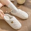 Fashion Plain Striped Design Home Slippers Women Winter 2024 New Soft Sole Anti Slip Cotton Shoes Woman Indoor Warm Soft Plush Slippers