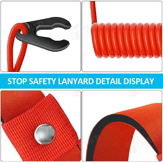 M MATI Stop Kill Safety Lanyard for EW2-68348-00-00 all Yamaha Jet Ski WaveRunner WaveVenture WaveRaider WaveJammer WaveBlaster FX140