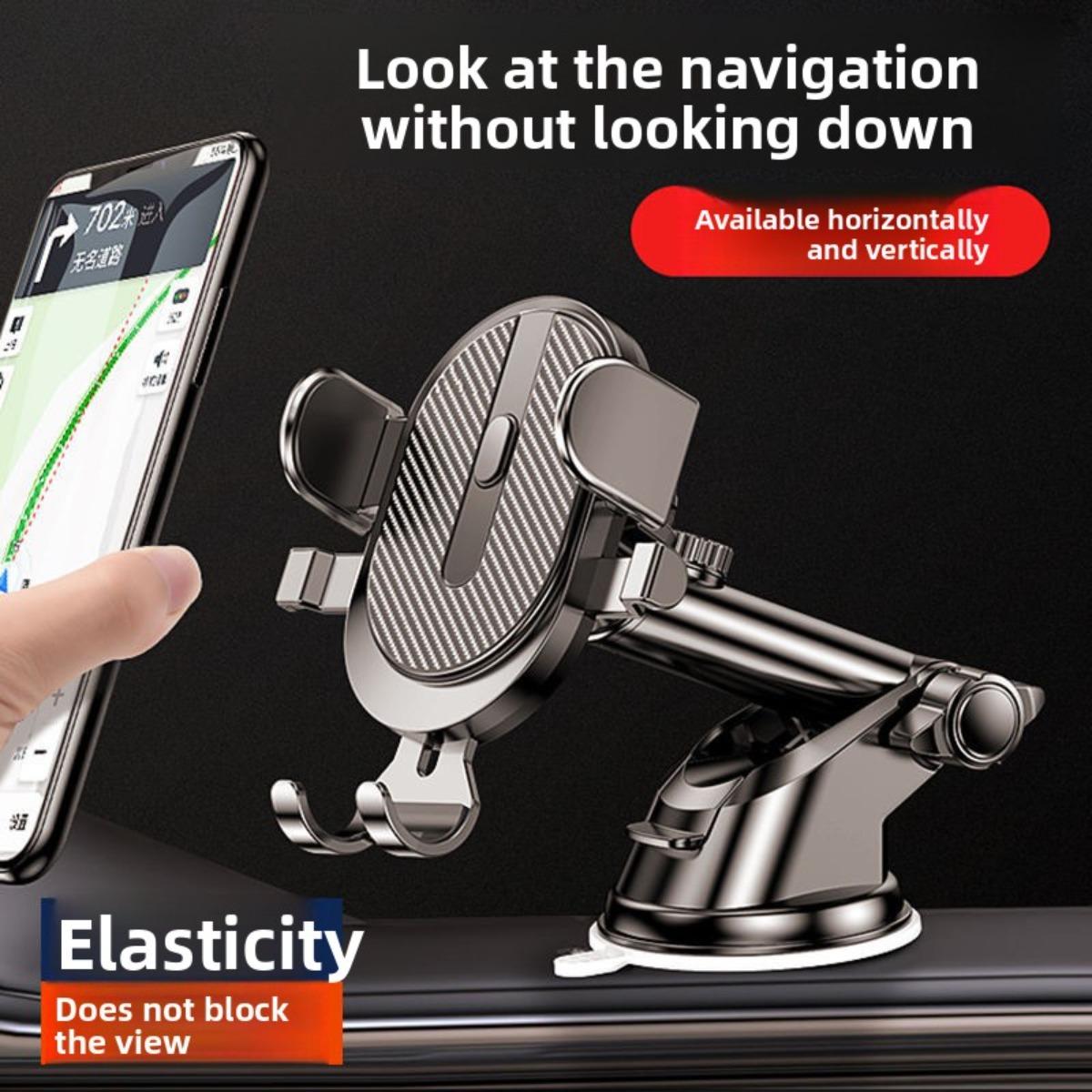 

Universal Dashboard Suction Cup Phone Holder - Multifunctional, Telescopic and Rotating with Auto-Locking Feature for Secure Navigation, Car Accessory