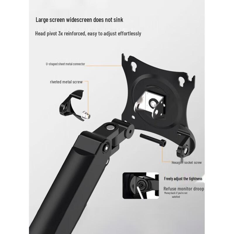 Single Monitor Desk Mount with Mechanical Spring Arm