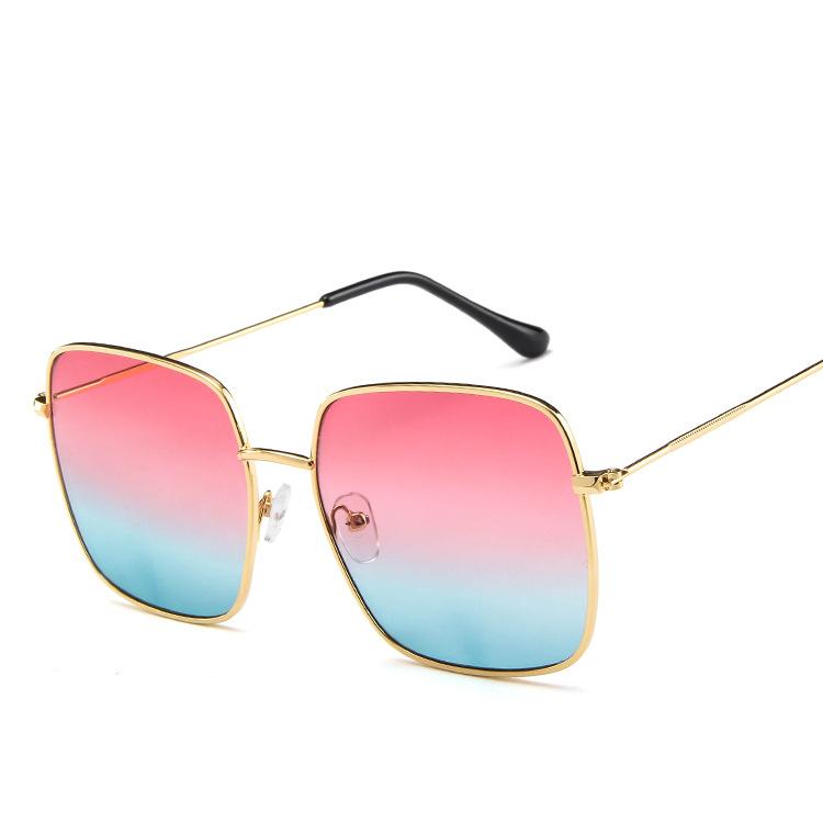 Vintage Oversized Square Sunglasses Women Fashion Metal Alloy Frame Retro Shades Female Sun Glasses Oculos Feminino