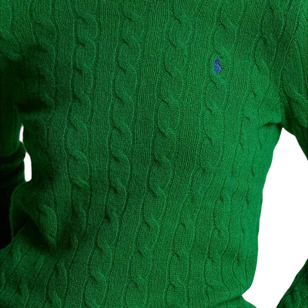 Polo Ralph Lauren Solid Ribbed Crew Neck Casual Long Sleeve Knit Sweater Women sweater Green 211910421-020