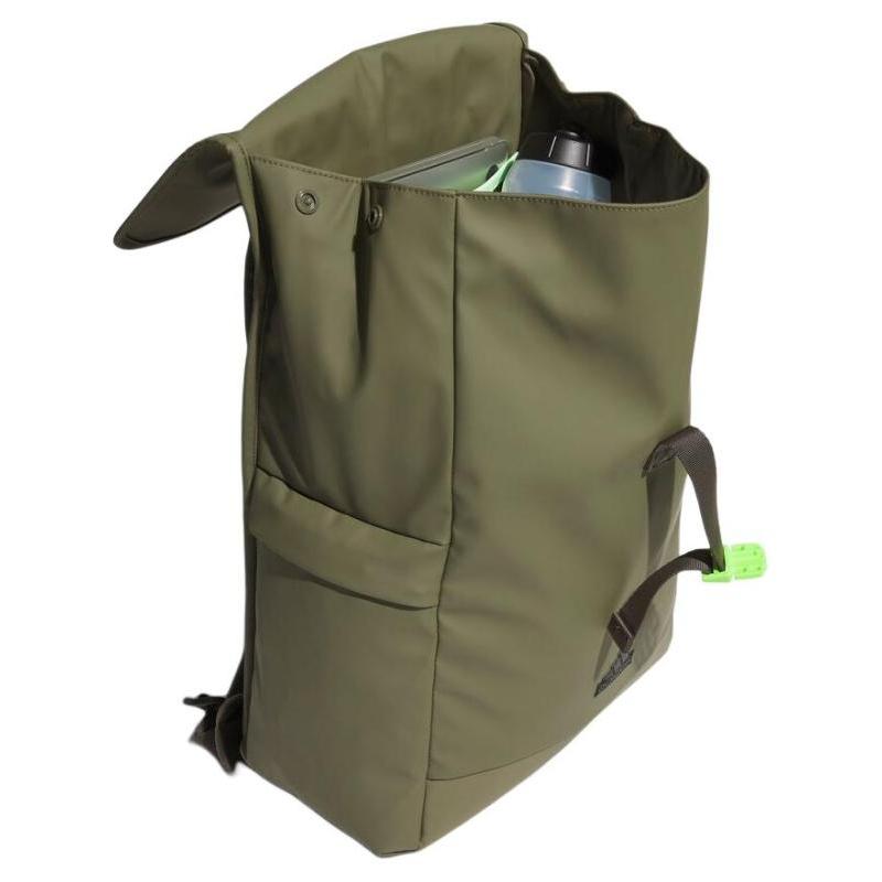 Adidas Polyurethane Artificial Leather Bonded Backpack Regular Unisex Army Green Casual JF6587