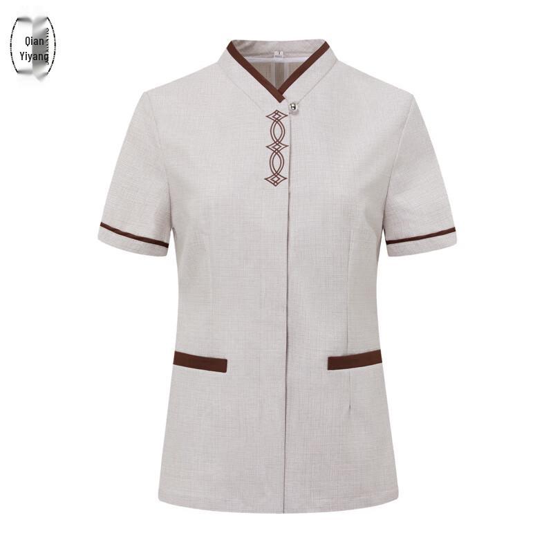 Qianyiyang Women's Short Sleeve Cleaning Work Uniform