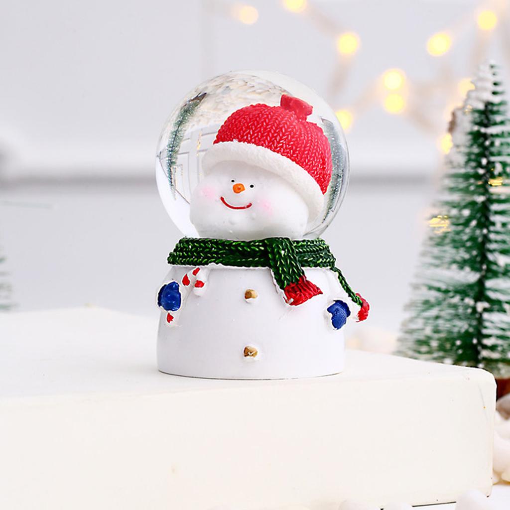 Jul Snöglob Färgskiftande Ljus Jul Kristallkula Dekor Harts Glas Julkula