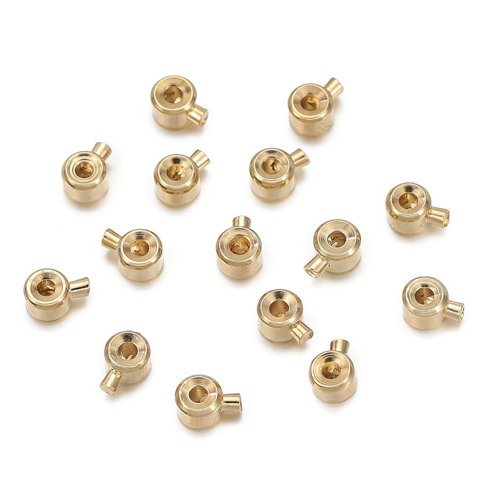 5pcs/Lot Copper Crimp Beads Spacer Bead Stoppers Cord End Caps Charms for Bracelet Necklace Jewelry Making Accessories Crafts