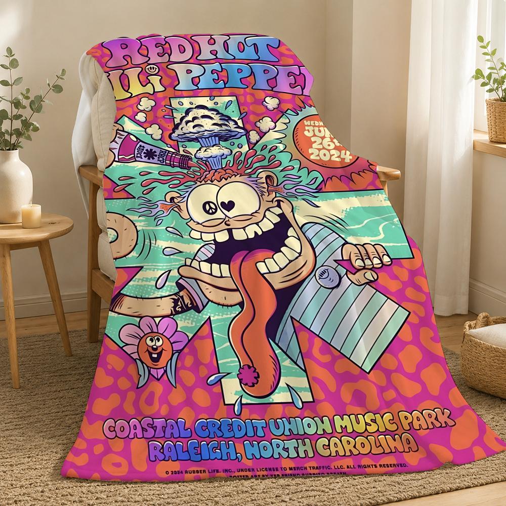 Red Hot Chili Peppers Band Throw 240g flannel blanket, suitable for sofas, beds, offices, exquisite gift blankets 75X95CM