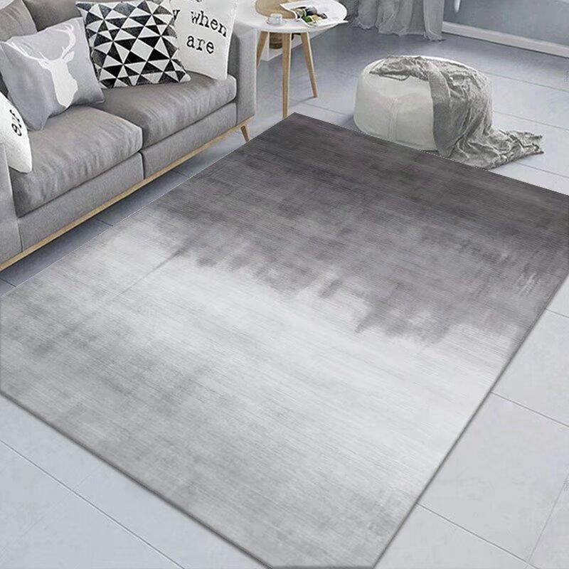 Simple Abstract Carpet, Living Room Sand Room Bedroom Dirt-Resistant Carpet, Large Area Crystal Velvet Floor Mat