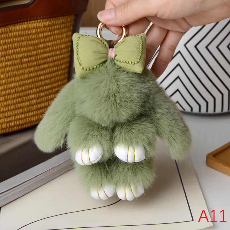 Mini Rabbit Hair Bow Pendant Bag Strap Car Key Chain Cute Bunny Couple Pendant Cute Keychain Key Chains