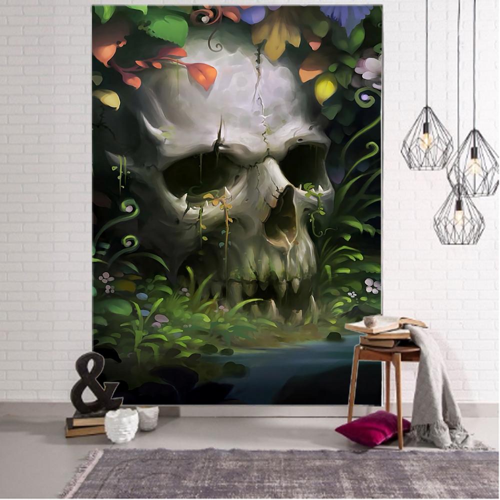 dark horror skeleton ghost background decoration tapestry curtain wall covering halloween