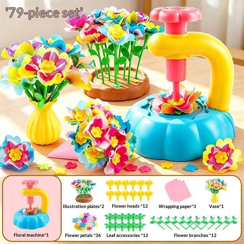DIY Fabric Flower Bouquet Craft Kit Eco-Friendly Material Handmade Art Toy No Odor for Kids Home Art Project Festival Gift