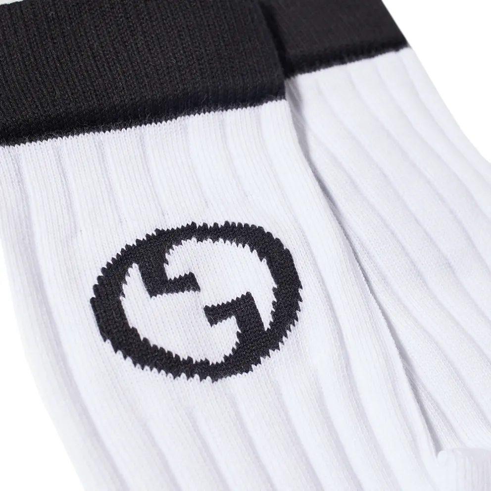 GUCCI Interlocking G Logo Embroidered Socks 745271-4GAFW-9060