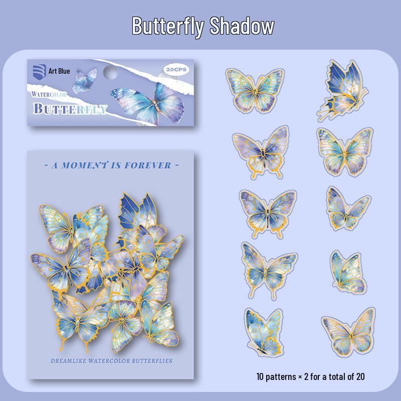 Dazzling 3D Laser Butterfly PET Sticker Pack for DIY Journal Decoration