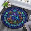 Ocean Glass Round Area Rug Under Office Chairs Bedroom Living Room Home Decor