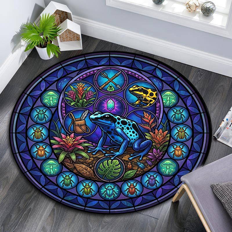 Ocean Glass Round Area Rug Under Office Chairs Bedroom Living Room Home Decor
