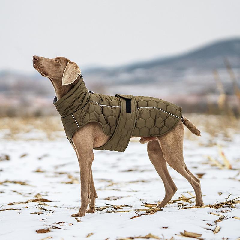Warm Dog Clothes Turtleneck Winter Whippet Greyhound Parka Clothing Thick Reflective Snowsuit Coat Pet Jacket for Large Breed