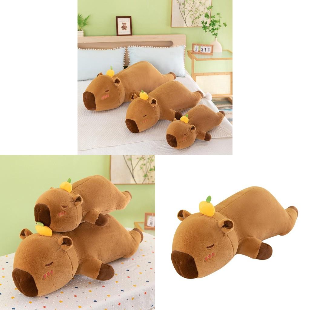 Plush Lounge Capybara Pillow Cozy Bedrest Companion Snuggle Sleep Stuffed Toy