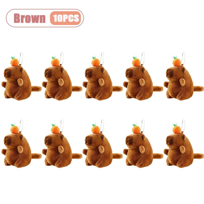 1-10 Stuks Cartoon Capybara Pluche Sleutelhanger Hanger Speelgoed Pop Tas Bedel Schattig Bureau Auto Decor Verjaardagscadeau