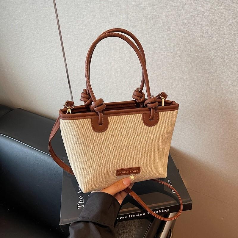 Boho Woven Tote Bag For Women With Zipper Closure For Casual Travel