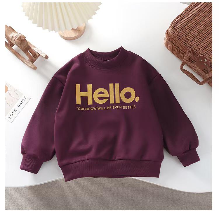 

Детский свитшот в корейском стиле свободного кроя с длинным рукавом на осень – модный топ с круглым вырезом для мальчиков и девочек 80 cm Height 70-80 cm