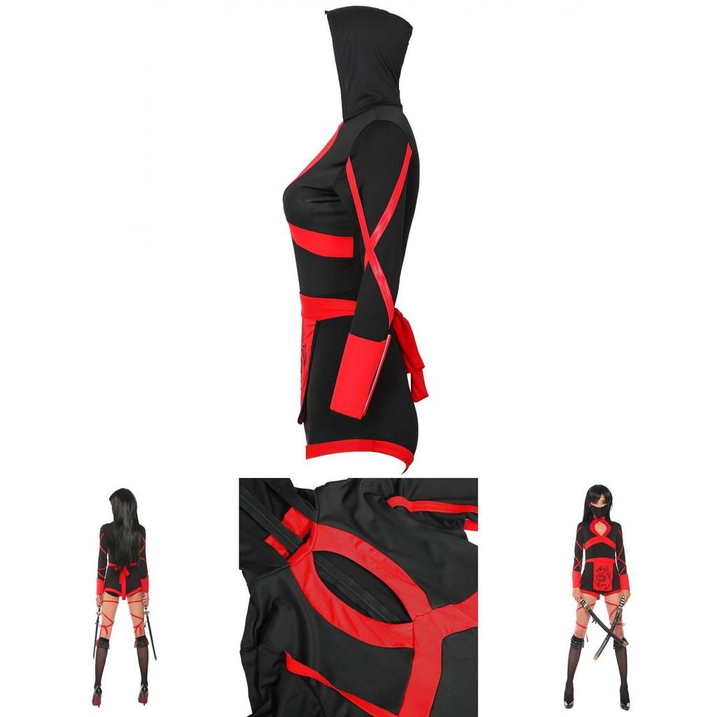 Stylish Women Ninja Cosplay Jumpsuit For Halloween Costume And Party Wear